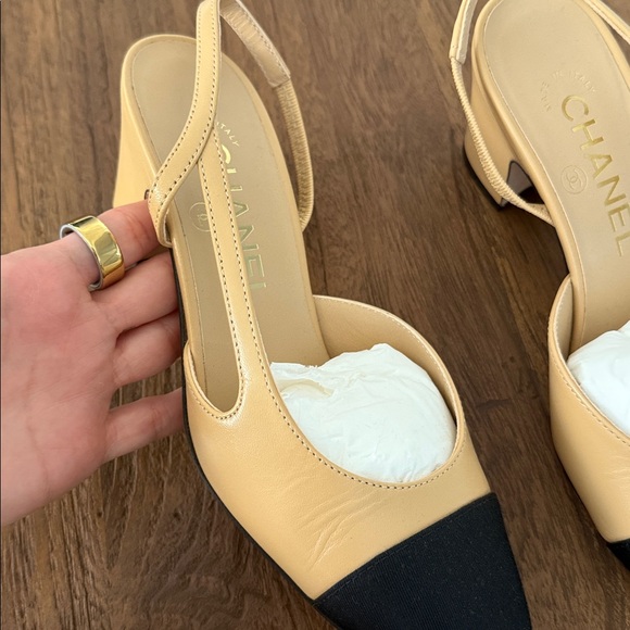 Chanel sling backs classic beige 35C - Picture 9 of 9